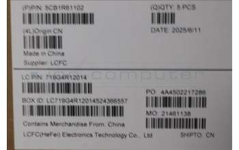 Lenovo 5CB1R61102 C-Cover with keyboard, English, Luna Grey, DIS, US