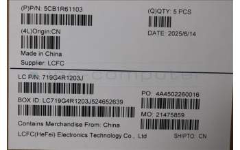 Lenovo 5CB1R61103 C-Cover with keyboard, US English Euro, Luna Grey, DIS, US