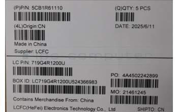 Lenovo 5CB1R61110 C-Cover with keyboard, Hungarian, Luna Grey, DIS, UK