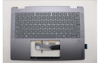 Lenovo 5CB1R61241 C-Cover with keyboard, US English Euro, Luna Grey, FingerPrint, Puresight Logo, US