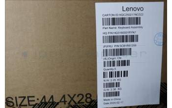 Lenovo 5CB1R61259 C-Cover with keyboard, German, Luna Grey, Non-FingerPrint, Puresight Logo, UK