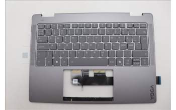 Lenovo 5CB1R61261 C-Cover with keyboard, Norwegian, Luna Grey, Non_FingerPrint, Puresight Logo