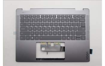 Lenovo 5CB1R61272 C-Cover with keyboard, English, Luna Grey, Non-FingerPrint, Puresight Logo, US
