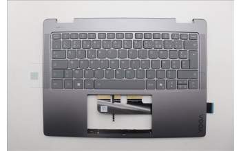 Lenovo 5CB1R61278 C-Cover with keyboard, French, Luna Grey, Non-FingerPrint, Puresight Logo, US