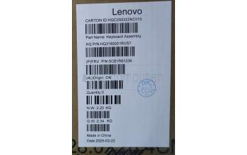 Lenovo 5CB1R61536 C-Cover with keyboard, US English Euro, Luna Grey, FingerPrint, Non-Puresight Logo, US