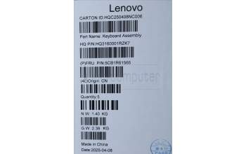 Lenovo 5CB1R61565 C-Cover with keyboard, UK English, Luna Grey, Non-FingerPrint, Non-Puresight Logo, UK