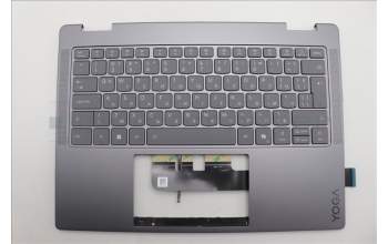 Lenovo 5CB1R61569 C-Cover with keyboard, Bulgarian, Luna Grey, Non-FingerPrint, Non-Puresight Logo, UK