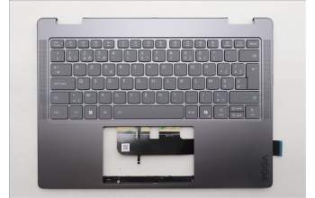 Lenovo 5CB1R61571 C-Cover with keyboard, Belgian, Luna Grey, Non-FingerPrint, Non-Puresight Logo, UK