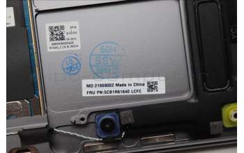 Lenovo 5CB1R61640 C-Cover with keyboard, Belgian, Luna Grey, Puresight Logo, Screw, UK