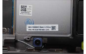 Lenovo 5CB1R61662 C-Cover with keyboard, Spanish, Luna Grey, Puresight Logo, Screw, UK