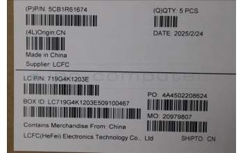 Lenovo 5CB1R61674 C-Cover with keyboard, English, Luna Grey, Non_Puresight Logo, Screw