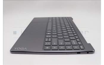 Lenovo 5CB1R61675 C-Cover with keyboard, US English Euro, Luna Grey, Non-Puresight Logo, Screw, US
