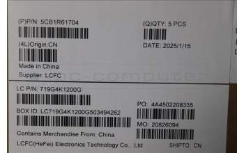 Lenovo 5CB1R61704 C-Cover with keyboard, English, Cosmic Blue, Puresight Logo, Screw