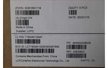 Lenovo 5CB1R61718 C-Cover with keyboard, Nordic, Cosmic Blue, Puresight Logo, Screw, UK