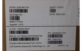 Lenovo 5CB1R61753 C-Cover with keyboard, Switzerland, Cosmic Blue, Non-Puresight Logo, Screw, UK