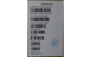 Lenovo 5CB1R68052 C-Cover with keyboard, Italian, Luna Grey, Non-Puresight Logo, Non-FingerPrint, UK