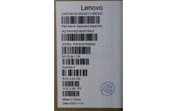 Lenovo 5CB1R68290 C-Cover with keyboard, French, Luna Grey, Non-Puresight Logo, Non-FingerPrint, US