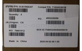 Lenovo 5CB1R68307 C-Cover with keyboard, Spanish, Luna Grey, Puresight Logo, UK