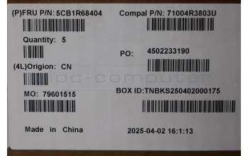 Lenovo 5CB1R68404 C-Cover with keyboard, French, Seashell, Puresight Logo, US