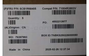 Lenovo 5CB1R68405 C-Cover with keyboard, German, Seashell, Puresight Logo, UK