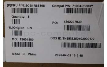 Lenovo 5CB1R68408 C-Cover with keyboard, Belgian, Seashell, Puresight Logo, UK