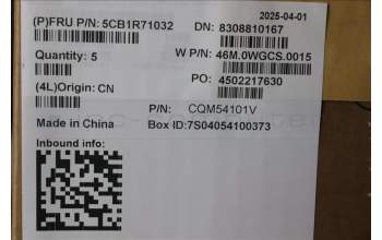 Lenovo 5CB1R71032 C-Cover with keyboard, Spanish, Luna Grey, Backlight, UK