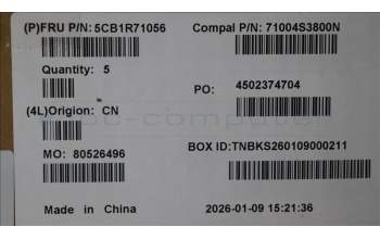 Lenovo 5CB1R71056 C-Cover with keyboard, Greek, Luna Grey, US