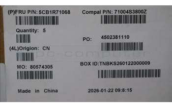 Lenovo 5CB1R71068 C-Cover with keyboard, Portuguese, Luna Grey, UK