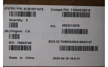 Lenovo 5CB1R71075 C-Cover with keyboard, Hungarian, Luna Grey, UK