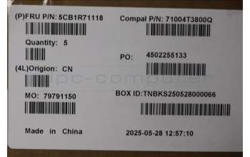 Lenovo 5CB1R71118 C-Cover with keyboard, US English Euro, Luna Grey, US