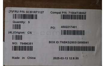 Lenovo 5CB1R71127 C-Cover with keyboard, Spanish, Luna Grey, UK