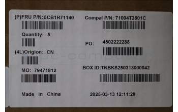 Lenovo 5CB1R71140 C-Cover with keyboard, Switzerland, Luna Grey, UK