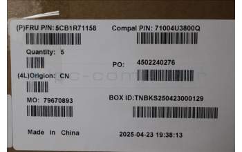 Lenovo 5CB1R71158 C-Cover with keyboard, Italian, Luna Grey, UK