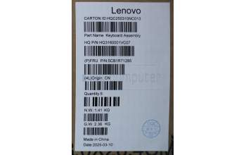 Lenovo 5CB1R71285 C-Cover with keyboard, English, Tidal Teal, Non-FingerPrint, Puresight Logo, US