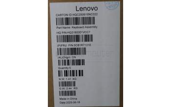 Lenovo 5CB1R71318 C-Cover with keyboard, Italian, Seashell, FingerPrint, Puresight Logo, UK