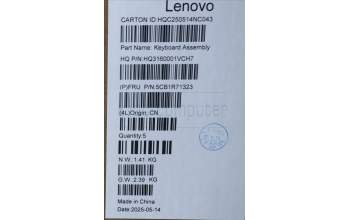 Lenovo 5CB1R71323 C-Cover with keyboard, German, Seashell, FingerPrint, Puresight Logo, UK