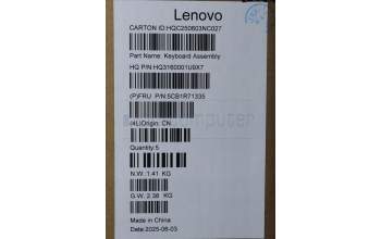 Lenovo 5CB1R71335 C-Cover with keyboard, US English Euro, Seashell, FingerPrint, Puresight Logo, US