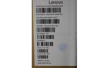 Lenovo 5CB1R71340 C-Cover with keyboard, Belgian, Seashell, FingerPrint, Puresight Logo, UK