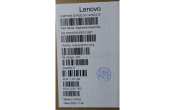 Lenovo 5CB1R71372 C-Cover with keyboard, French, Seashell, Non-FingerPrint, Puresight Logo, US