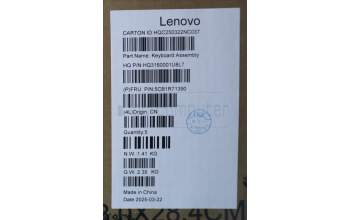 Lenovo 5CB1R71390 C-Cover with keyboard, Switzerland, Tidal Teal, Non-FingerPrint, Non-Puresight Logo, UK