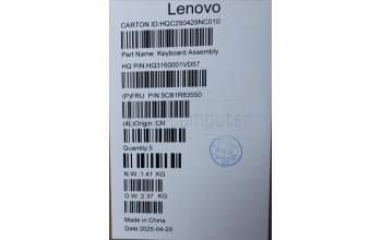 Lenovo 5CB1R83550 C-Cover with keyboard, Nordic, Seashell, Non-FingerPrint, Non-Puresight Logo, UK