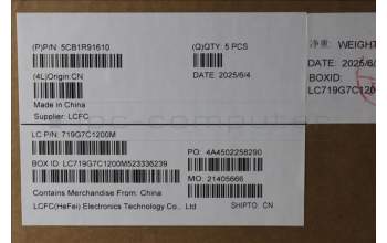 Lenovo 5CB1R91610 C-Cover with keyboard, Belgian, Luna Grey, UMA, UK