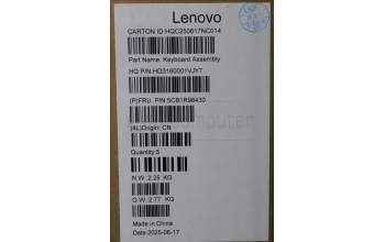 Lenovo 5CB1R98430 C-Cover with keyboard, German, Seashell, FingerPrint, Non-Puresight Logo, UK