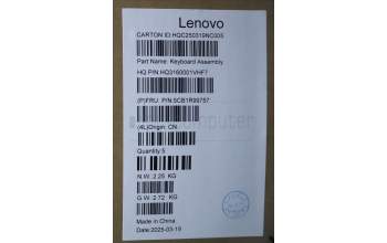 Lenovo 5CB1R99757 C-Cover with keyboard, German, Seashell, Non-FingerPrint, Puresight Logo, UK
