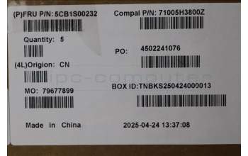 Lenovo 5CB1S00232 C-Cover with keyboard, Slovenian, Tidal Teal, Puresight Logo, UK