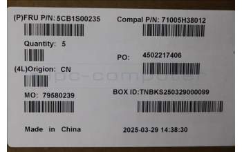 Lenovo 5CB1S00235 C-Cover with keyboard, Czech Slovakian, Tidal Teal, Puresight Logo, UK