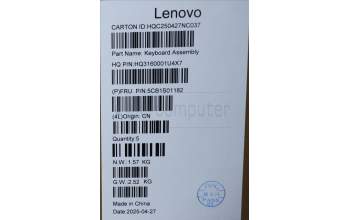Lenovo 5CB1S01182 C-Cover with keyboard, French, Luna Grey, Backlight, Non_FingerPrint