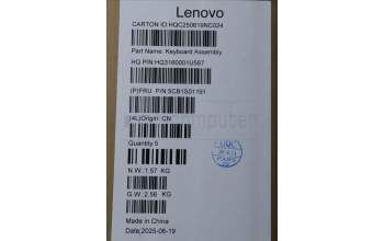 Lenovo 5CB1S01191 C-Cover with keyboard, Belgian, Luna Grey, Backlight, Non-FingerPrint, UK