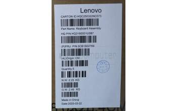 Lenovo 5CB1S02769 C-Cover with keyboard, Czech Slovakian, Luna Grey, Backlight, Non-FingerPrint, UK