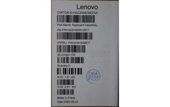 Lenovo 5CB1S02817 C-Cover with keyboard, Nordic, Luna Grey, Non-FingerPrint, UK